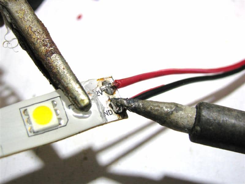 LED провода, паять