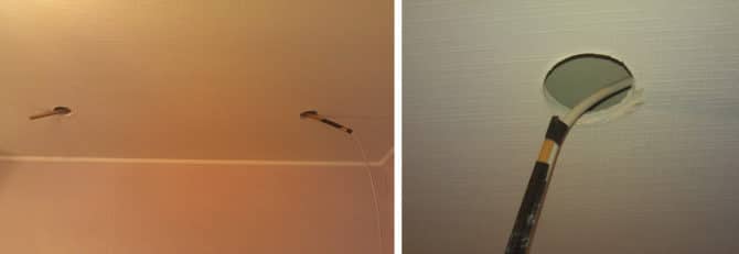 протяжка проводов в потолке