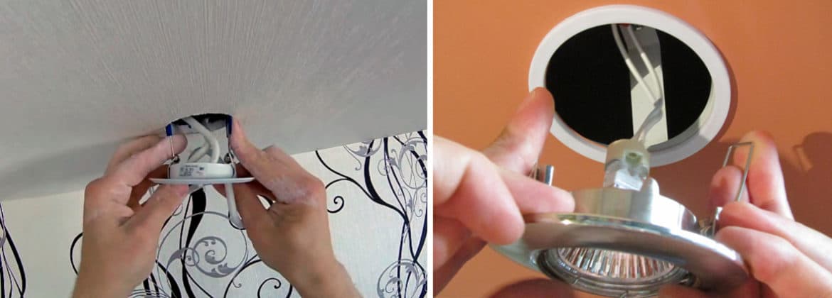 Установка точечных светильников в гипсокартон своими руками