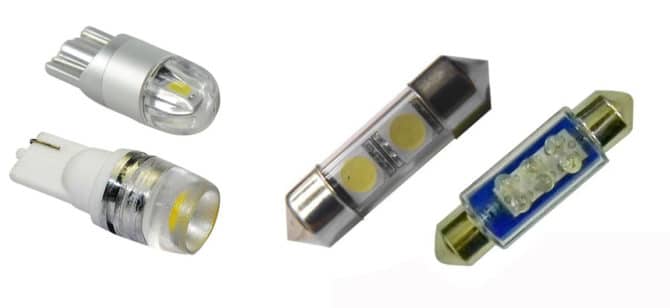 Светодиодные лампочки W5W и C5W