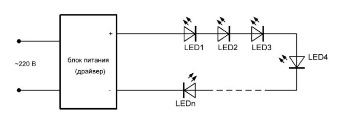 Схема светодиодного светильника