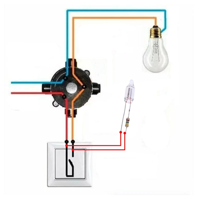 Как подключить выключатель с подсветкой (со светодиодом): схема ...